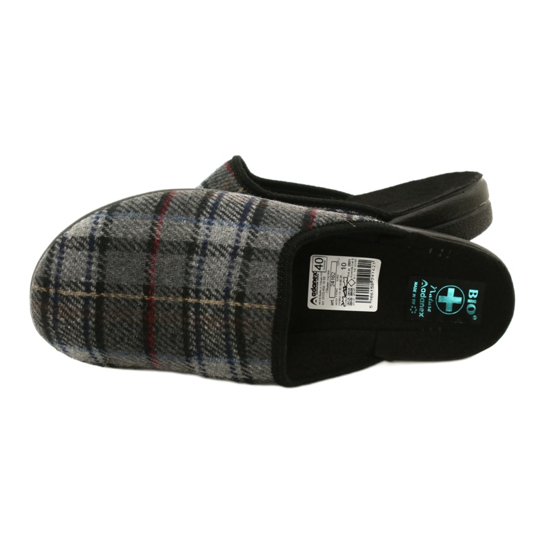 Chaussons Homme Plaid Adanex 24162 noir gris 4