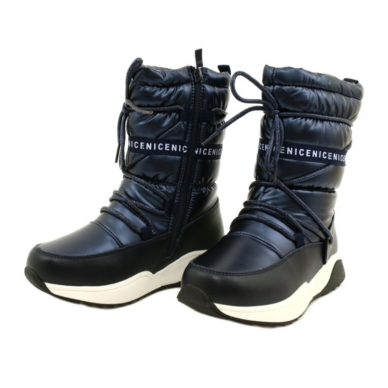 Bottes de neige pour enfants Miss Evento Waterproof 21DZ23-4325 noir bleu marine 3