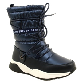 Bottes de neige pour enfants Miss Evento Waterproof 21DZ23-4325 noir bleu marine 1