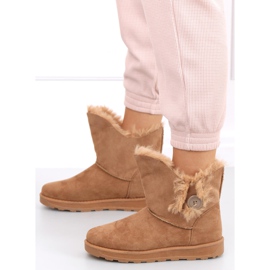 Bottes de neige avec un bouton Niki Camel brun 1