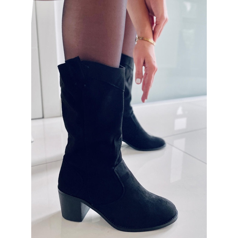 Bottines à talons larges Mono Black le noir 2