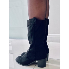 Bottines à talons larges Mono Black le noir 3