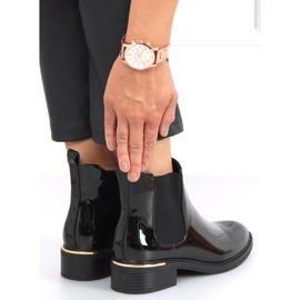 Chelsea boots femme laquées Petit Black le noir 1