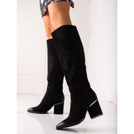 W. Potocki Bottes en daim noires Potocki le noir 3