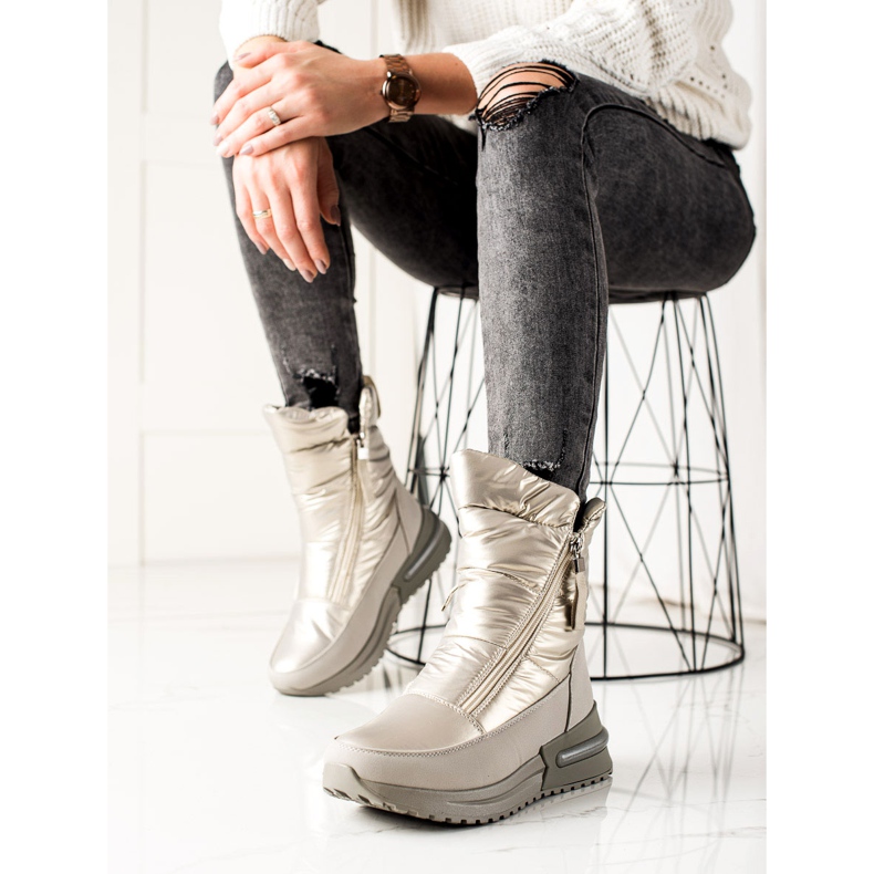 Weide Bottes de neige décontractées argentées 2