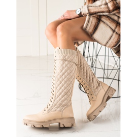 TRENDI Bottes de travail matelassées beige 2