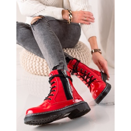Filippo Bottes en cuir verni rouge 1 Filippo Bottes en cuir verni rouge 1