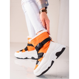 TRENDI Bottes de neige de sport blanche orange 1