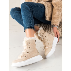 TRENDI Bottes de neige beiges élégantes 1
