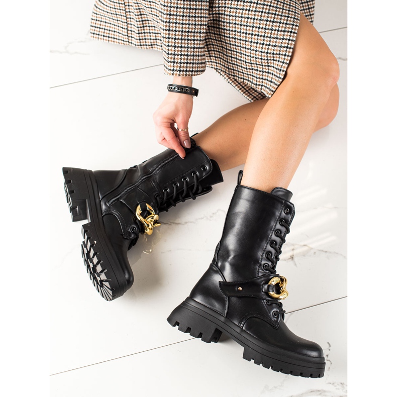 Seastar Bottes hautes, mode trappeur noir 1