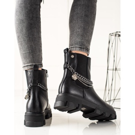 Goodin Bottes chaudes avec chaînes noir 1