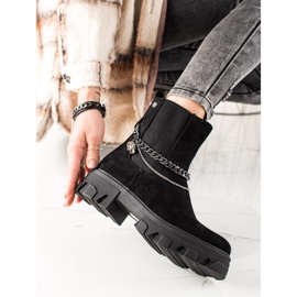 Goodin Bottes chaudes avec chaînes le noir 1