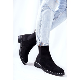 PG1 Bottines Jodhpur en daim Jilanna noires avec perles le noir 3
