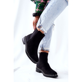 PG1 Bottines Jodhpur en daim Jilanna noires avec perles le noir 4