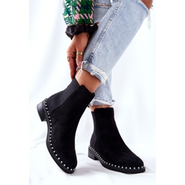 PG1 Bottines Jodhpur en daim Jilanna noires avec perles le noir 5