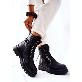 PG1 Bottes Sur Fermeture Éclair Avec Reliure Noir Elissmo le noir 2