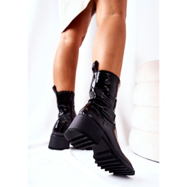 PM1 Bottines Merelien Noir Vernis à Talons Hauts le noir 5