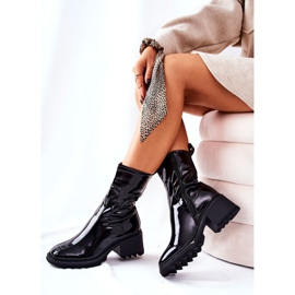 PM1 Bottines Merelien Noir Vernis à Talons Hauts le noir 7