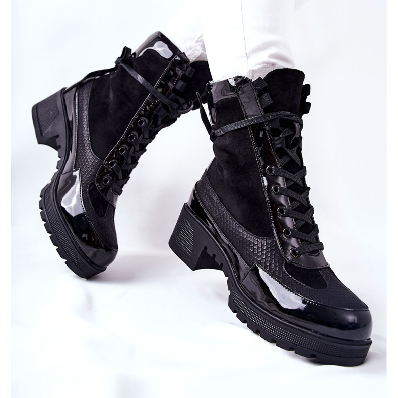 Bottines Meridiah en cuir noir le noir 2
