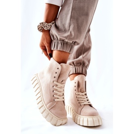 Baskets montantes en daim sur une plate-forme Menipise beige 3