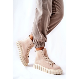 Baskets montantes en daim sur une plate-forme Menipise beige 6