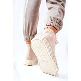Baskets montantes en daim sur une plate-forme Menipise beige 1