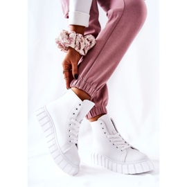 Baskets hautes en cuir sur la plate-forme blanche Meniphise 2