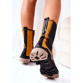 Bottes Hautes Cuir Maciejka Jaune-Gris 05141-07 beige le noir d'or 2