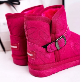 Apawwa Bottes de Neige Enfant Fourrure Fuchsia Kawai rose 3