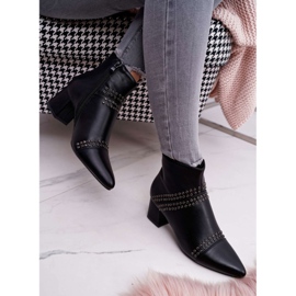 PS1 Bottines Femme À Talons En Spitz Avec Rivets Noir Primma le noir 2