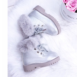 Silver Warm Bottes pour enfants Trappers Fobos argent 1