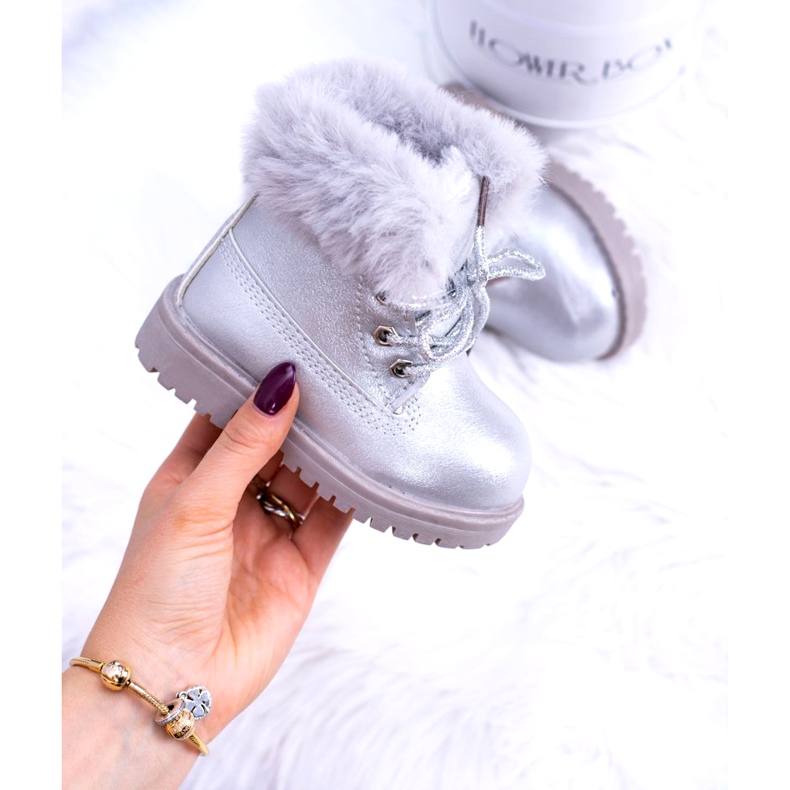 Silver Warm Bottes pour enfants Trappers Fobos argent 3