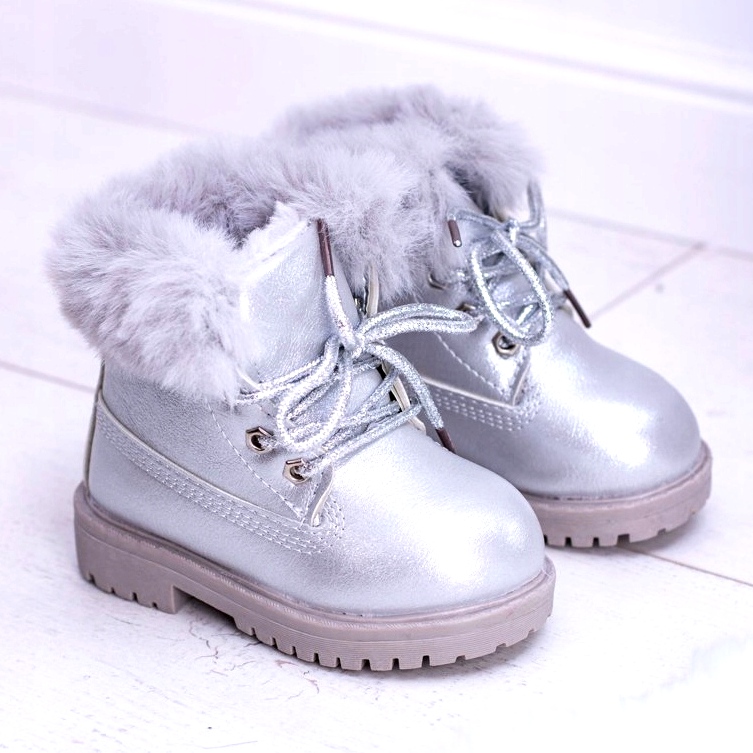 Silver Warm Bottes pour enfants Trappers Fobos argent 4