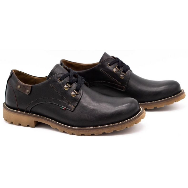 Olivier Chaussures homme bottines en cuir 812MP noir avec marron brun 2