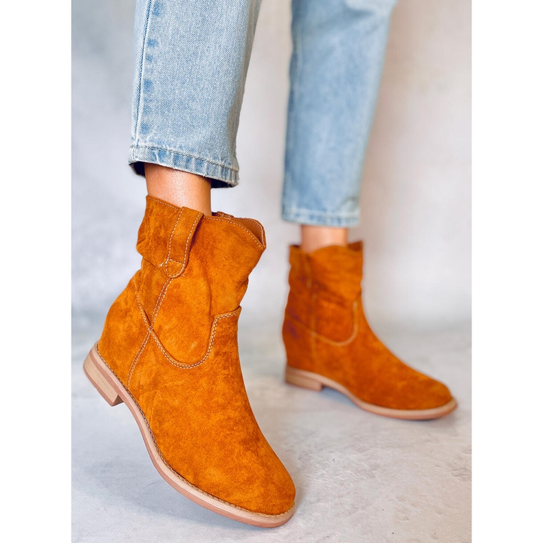 Bottes sur un coin caché Werda Camel brun 1