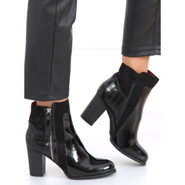 Bottines à talons laquées Flame Black Mirror le noir 1