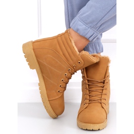 Bottines bois isolées femme Polle Camel brun 2