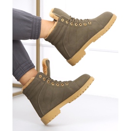 Bottes bois isolées femme Polle Vert Noir 3