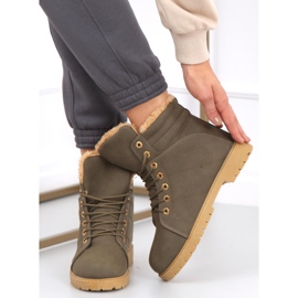 Bottes bois isolées femme Polle Vert Noir 4
