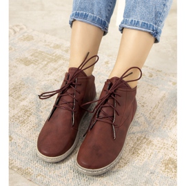 Boots casual femme bordeaux Keira rouge 1