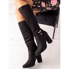 Queentina Bottes élégantes avec ornement noir 1