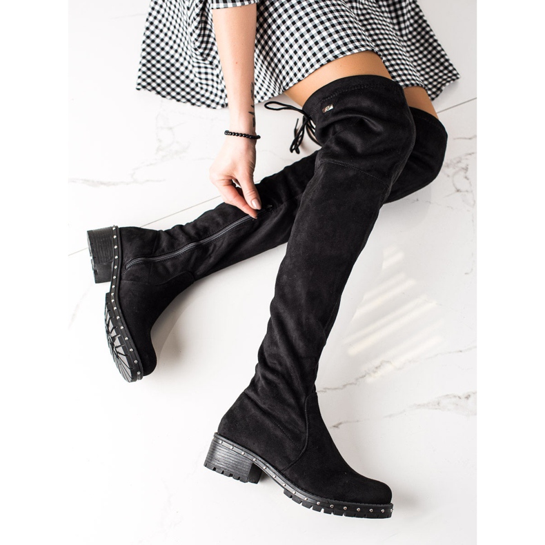Lucky Shoes Bottes avec plateforme décorative noir 1