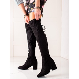 Laura Mode Cuissardes à talons hauts noir 1