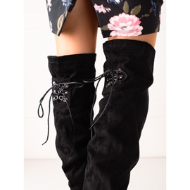 Laura Mode Cuissardes à talons hauts noir 2