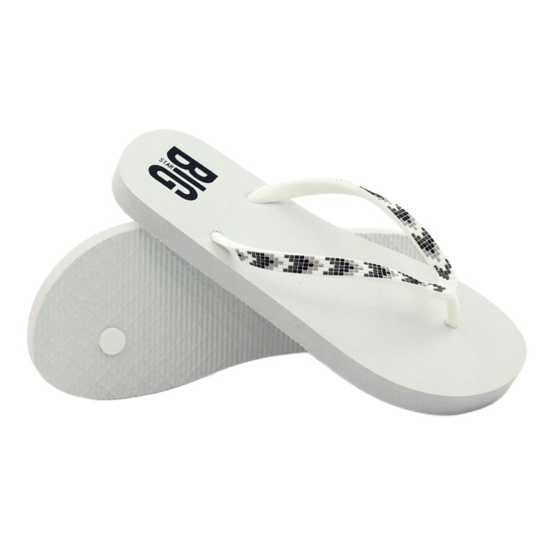 Tongs Big Star 274A549 pour femmes blanc 3