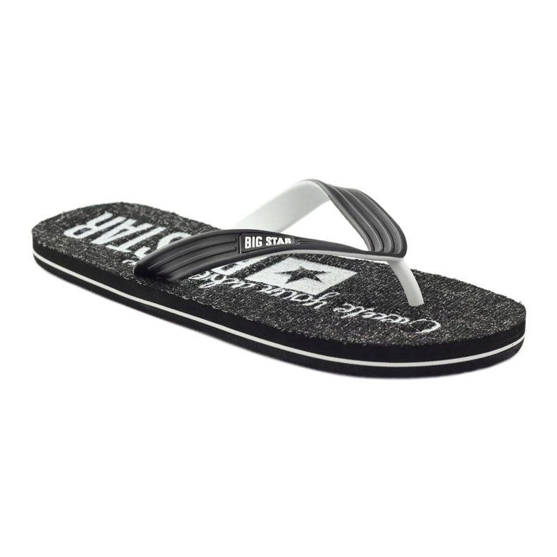 Big Star 174621 tongs chaussures pour hommes blanc noir 1