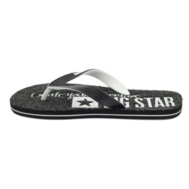 Big Star 174621 tongs chaussures pour hommes blanc noir 2