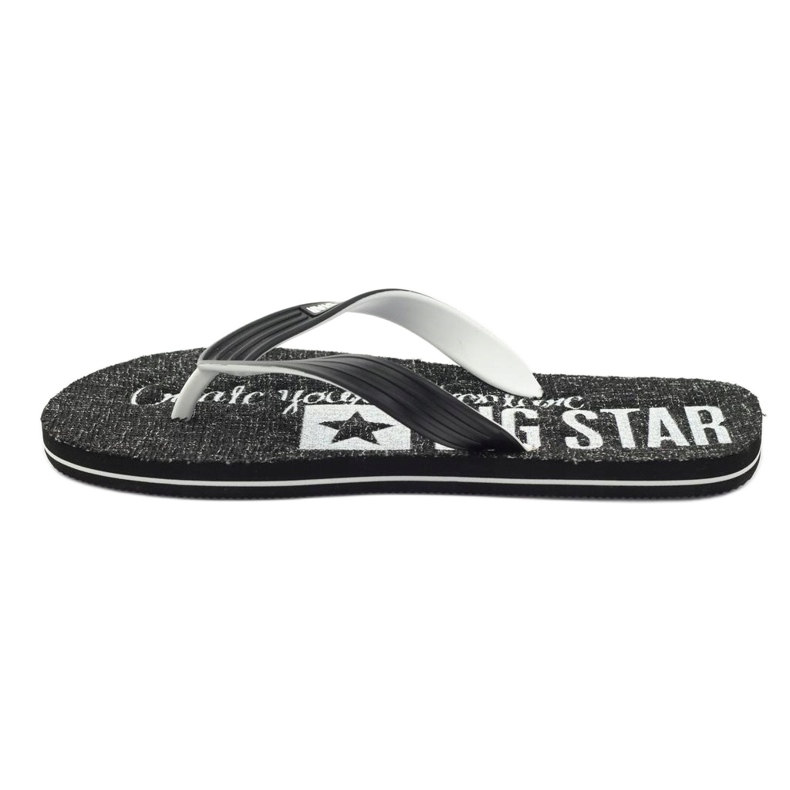 Big Star 174621 tongs chaussures pour hommes blanc noir 2