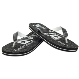 Big Star 174621 tongs chaussures pour hommes blanc noir 3