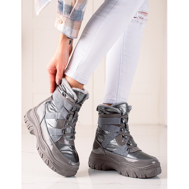 TRENDI Bottes de neige grises LT240g argent 1